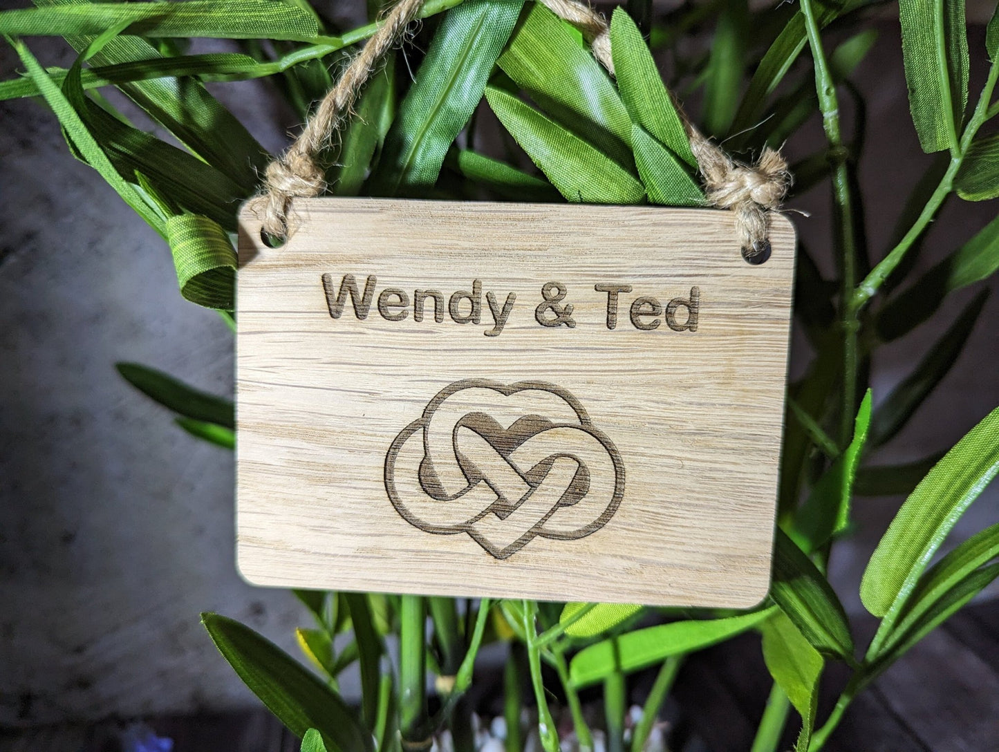 Personalised Romantic Sign, Love Infinity Symbol, Romantic Gift, Oak - CherryGroveCraft