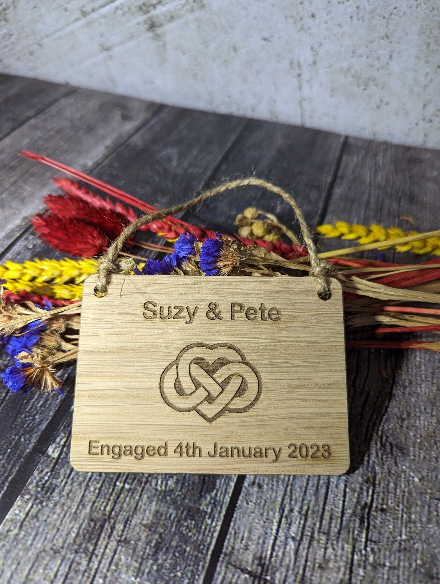 Personalised Romantic Sign, Love Infinity Symbol, Romantic Gift, Oak - CherryGroveCraft