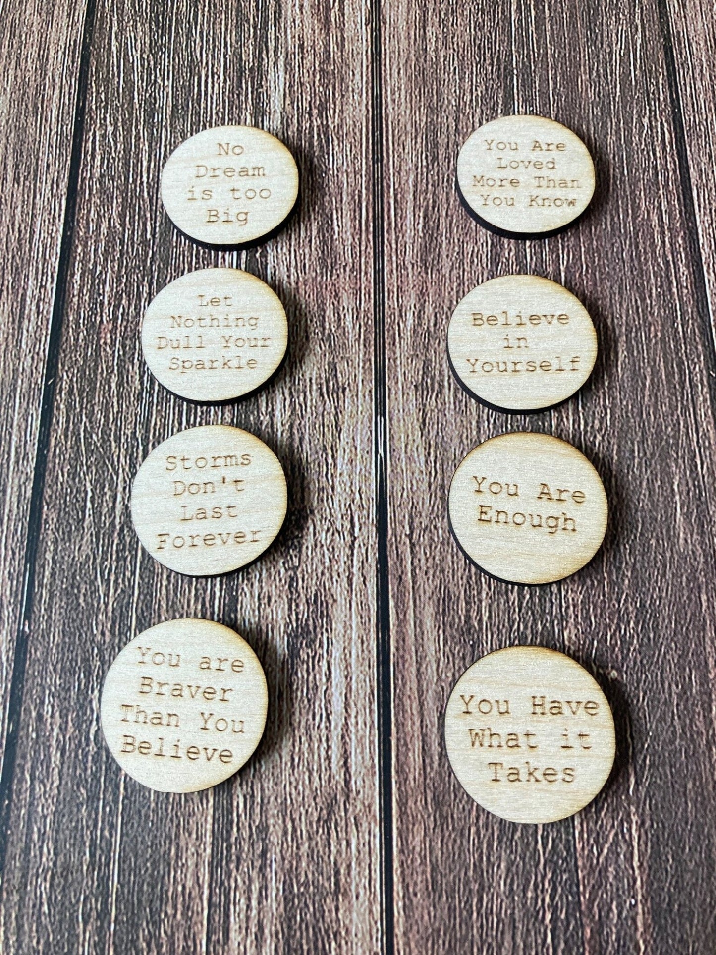 Personalised Wooden Hug Tokens (Confidence Coins) for Uplifting and Comforting Gifts - CherryGroveCraft
