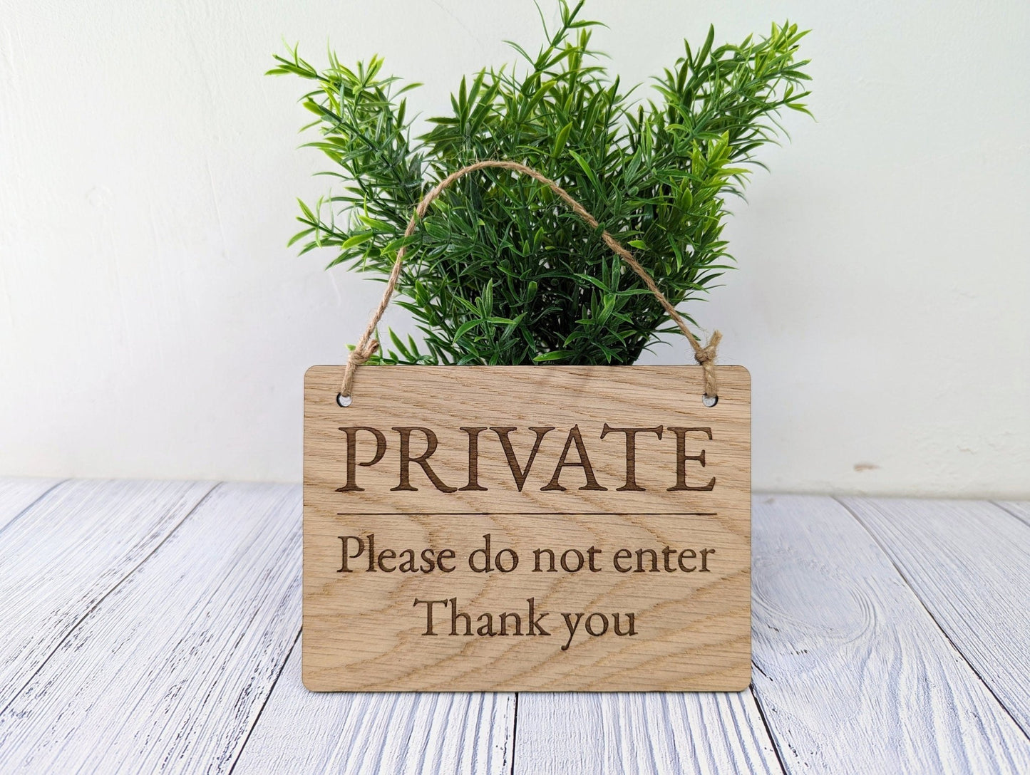 PRIVATE Please Do Not Enter Sign - Customisable Wooden Privacy Sign - Ideal for Home, Office, or Business - Eco-Friendly Materials - CherryGroveCraft