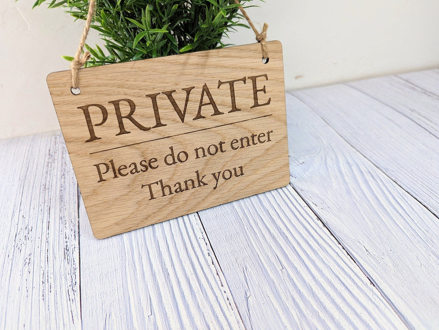 PRIVATE Please Do Not Enter Sign - Customisable Wooden Privacy Sign - Ideal for Home, Office, or Business - Eco-Friendly Materials - CherryGroveCraft