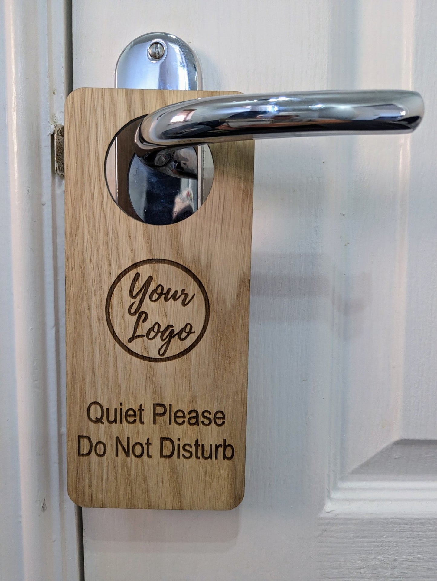 Quiet Please, Do Not Disturb - Wooden Door Hanger, Personalised Sign, Door Sign, Studying, Home Working, WFH, On a Call, Meditation Sign - CherryGroveCraft
