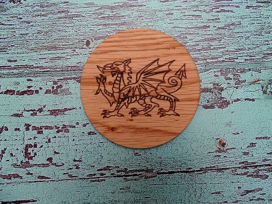 Wales Coasters, Welsh Gift, Welsh Coasters, Oak - CherryGroveCraft