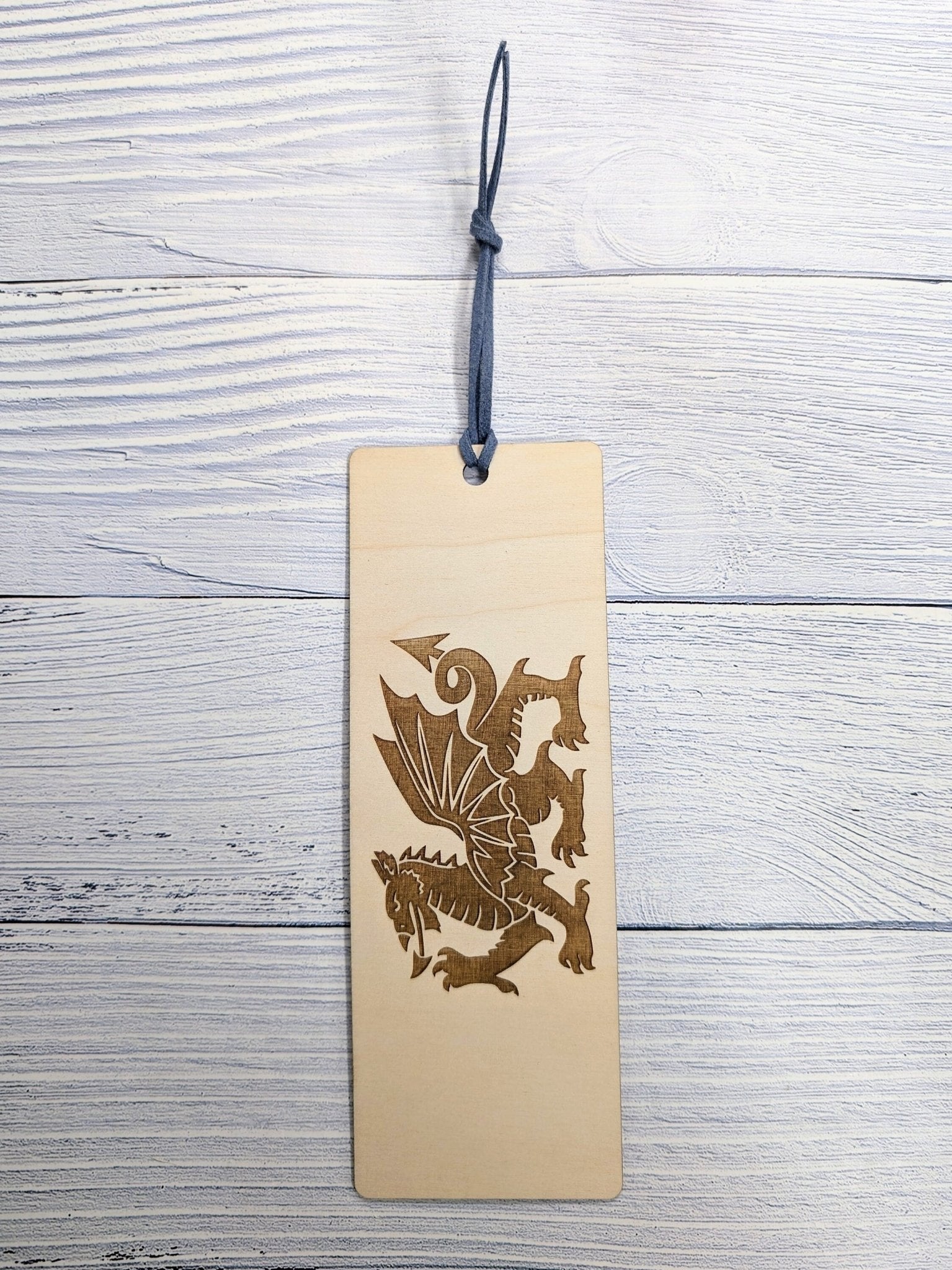Welsh Dragon Engraved Wooden Bookmark - CherryGroveCraft
