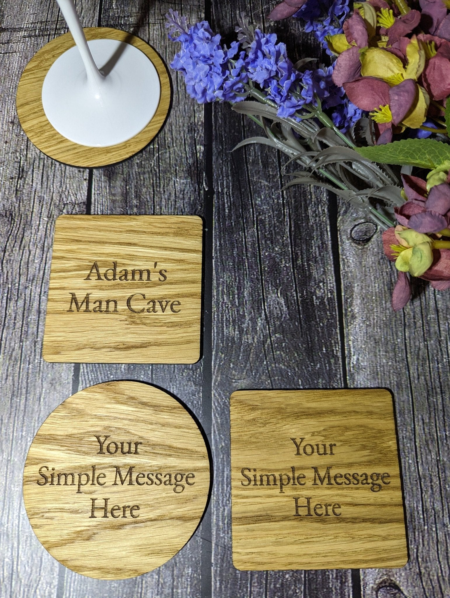 Wooden Personalised Coasters - CherryGroveCraft