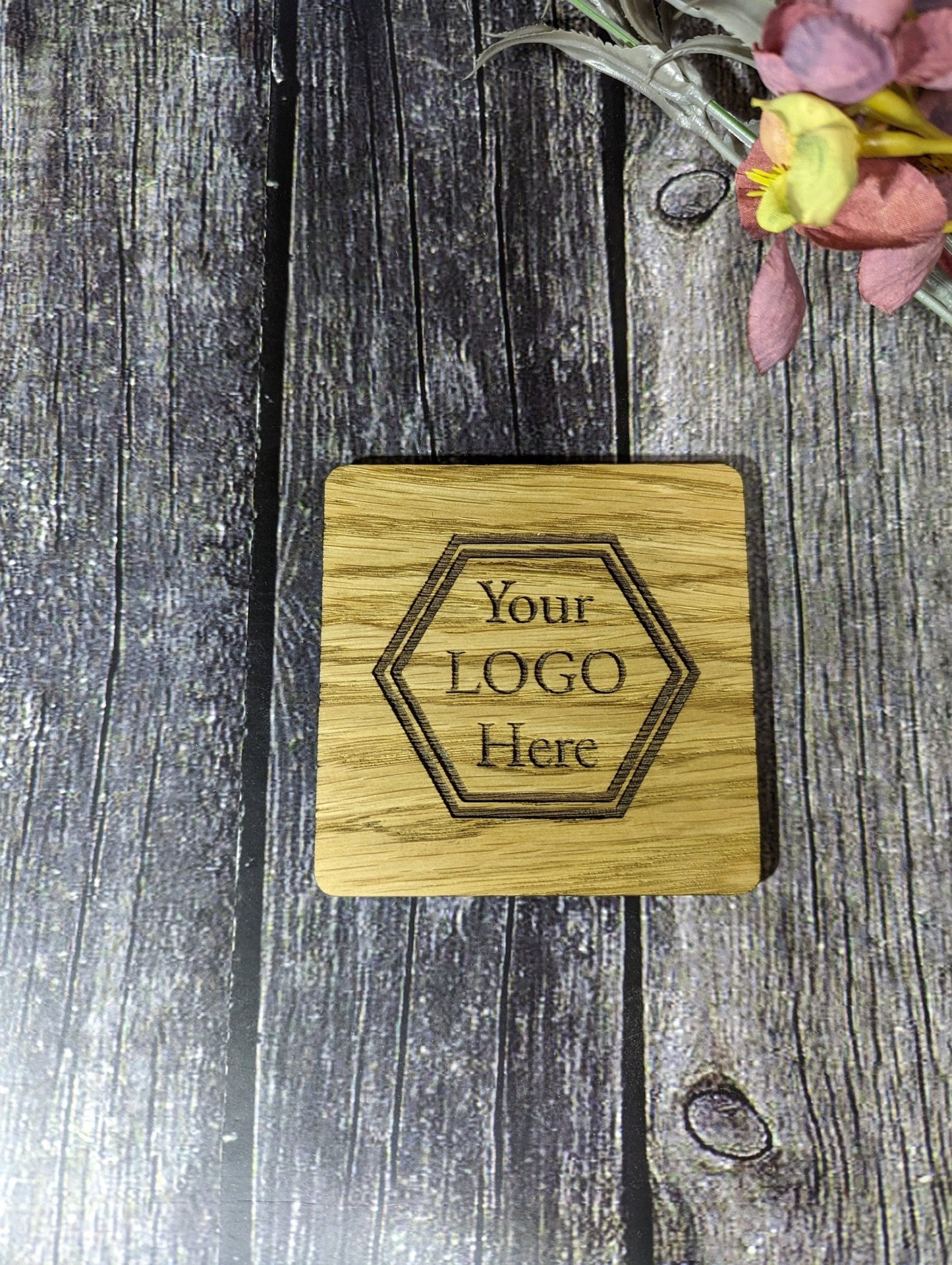 Wooden Promotional Coasters, Promotional Wooden Coasters, Wooden Logo Coasters - CherryGroveCraft