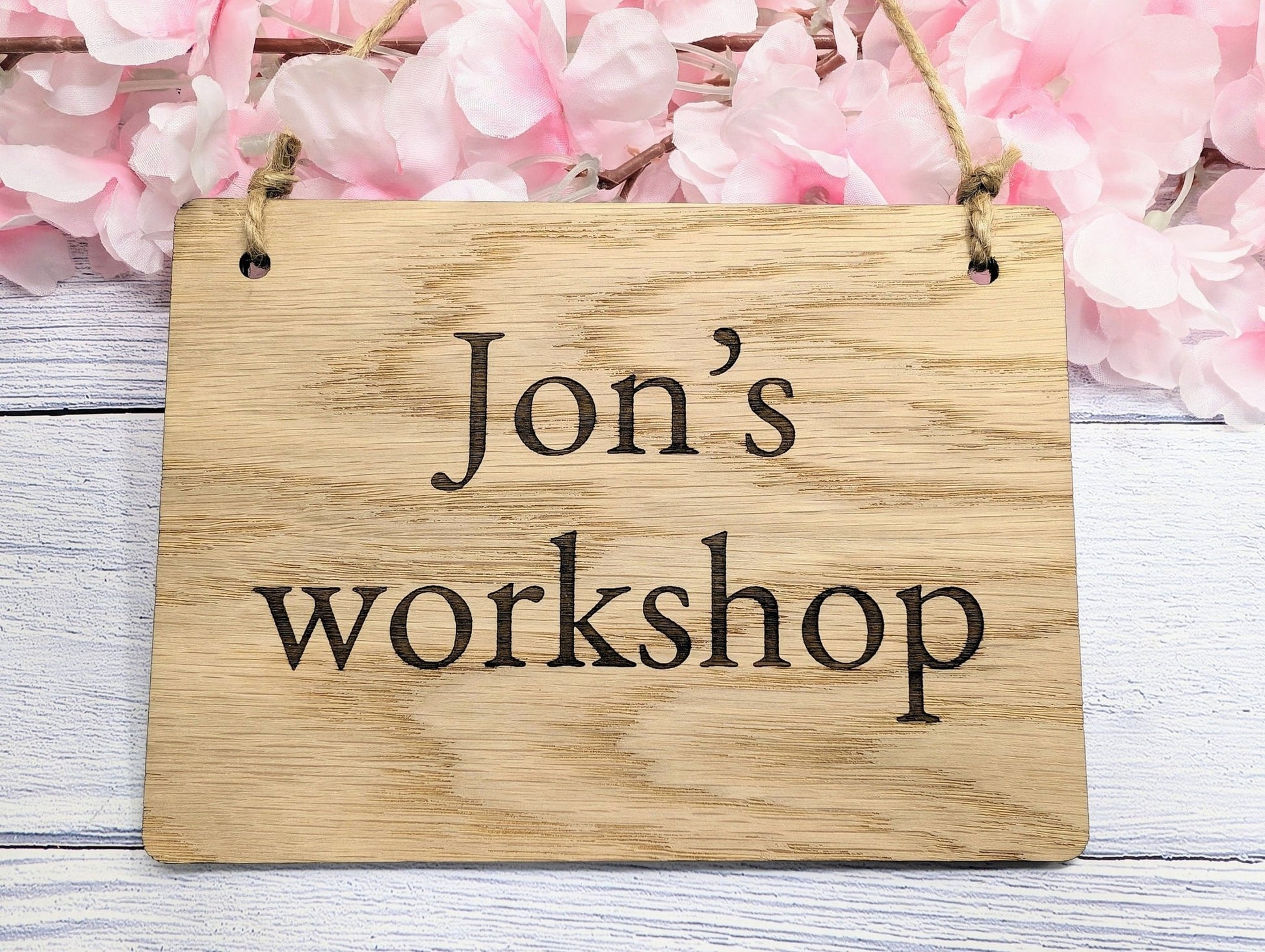 Workshop Sign Personalised, Wooden - Personalised Name Plaque, 4 Sizes | Handcrafted, Eco-Friendly, Ideal for Home & Professional Workshops - CherryGroveCraft